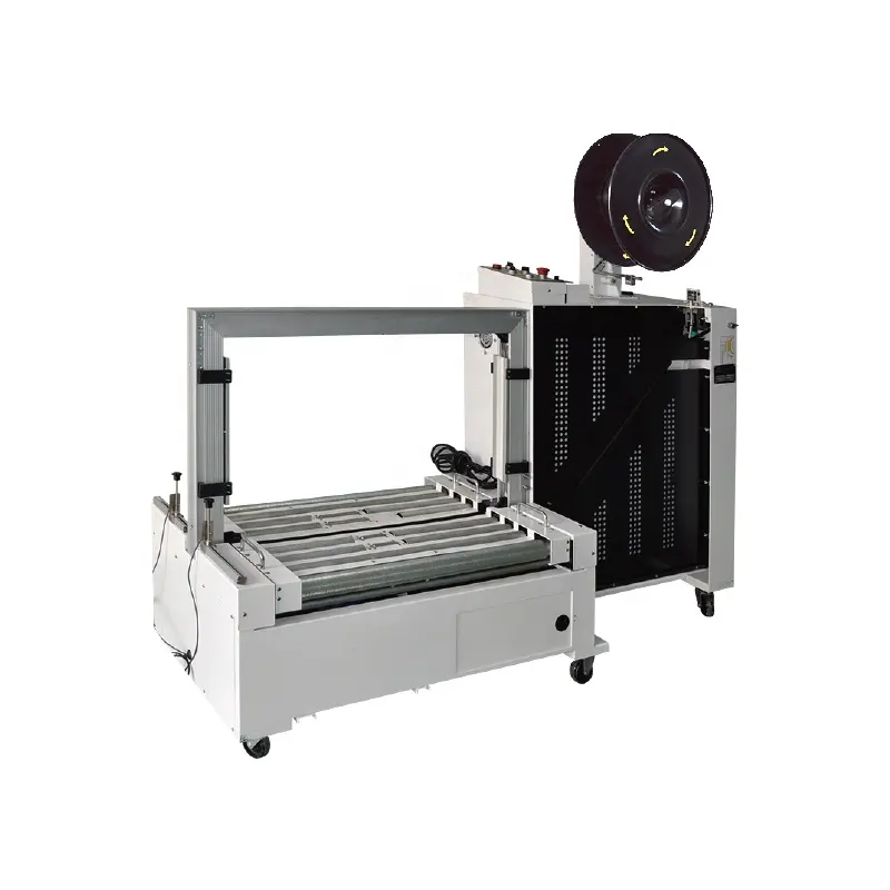 YYIPACK-102B roller driven table Full-automatic low table PP strapping machine band carton box packing machine roller table