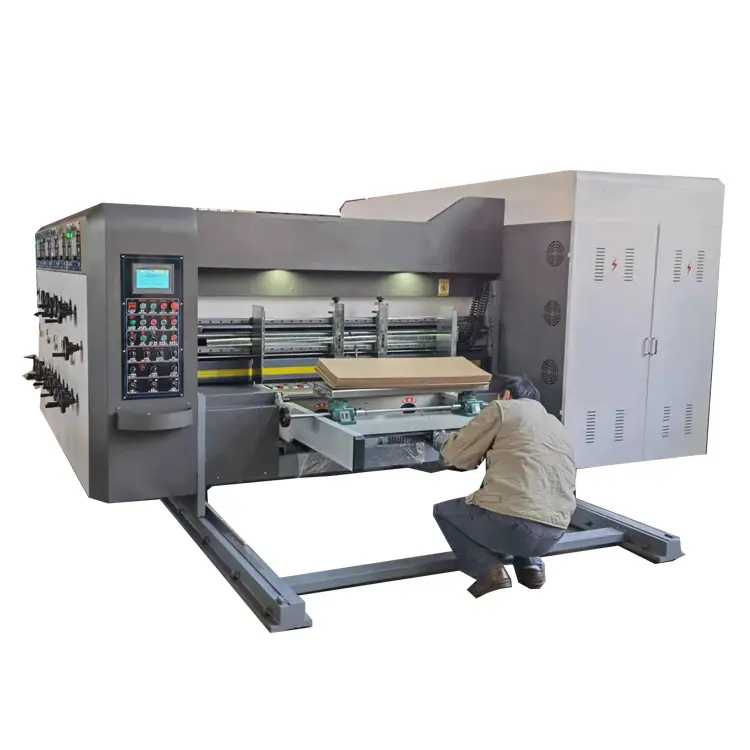 box making machine Carton boxes making machinery equipment carton production line three color ink printing slotting machine