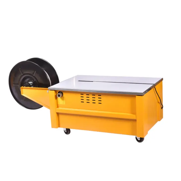 Semi automatic strapping machine Carton Low table table top box packing machine banknote cash small &boxes box sealing machine