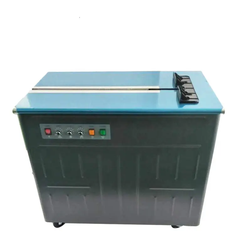 Carton Packing Dual motor high table semi-automatic PP thermal strapping machine for box double motors semi auto strapper