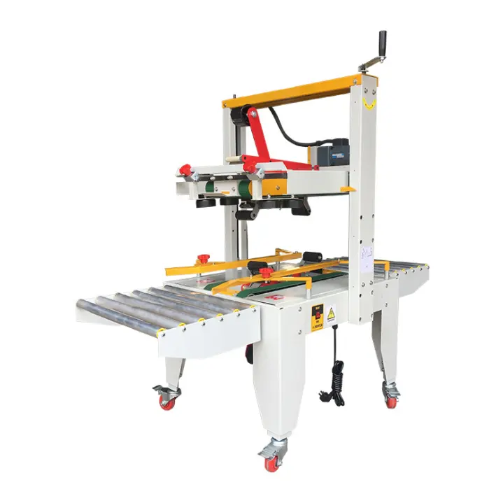 HB6050 Semi automatic carton sealer top&bottom driven belt conveyor professional for big box packing machine sealing machine