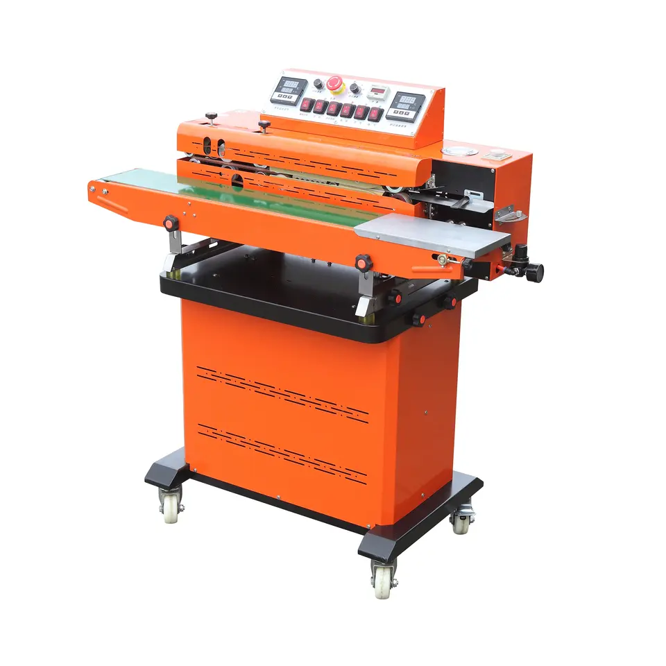 Continuous band sealer film bag portable sealing machine plastic bag sealing machine vacuum function inflate gas