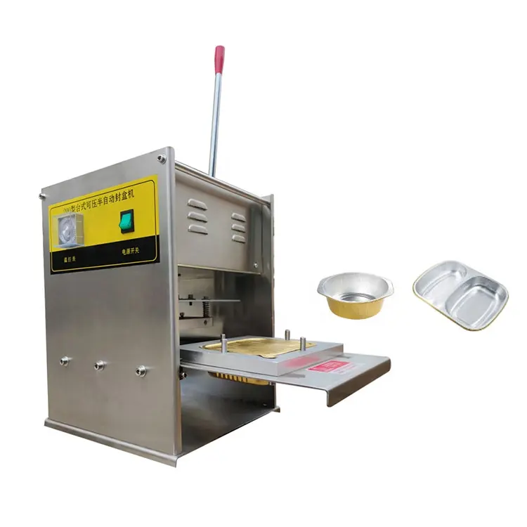 Manual Semi Automatic Lunch Meal Aluminium Tray Packing Sealing Machine tray sealer food box packing machine
